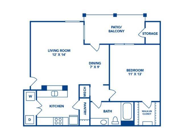 1 Bedroom | 1 Bath | 651 SF - Reflections on Sweetwater Apartments