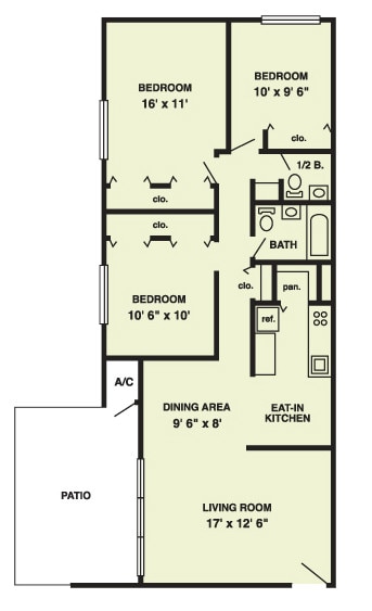 Floorplan - The Palms Apartments