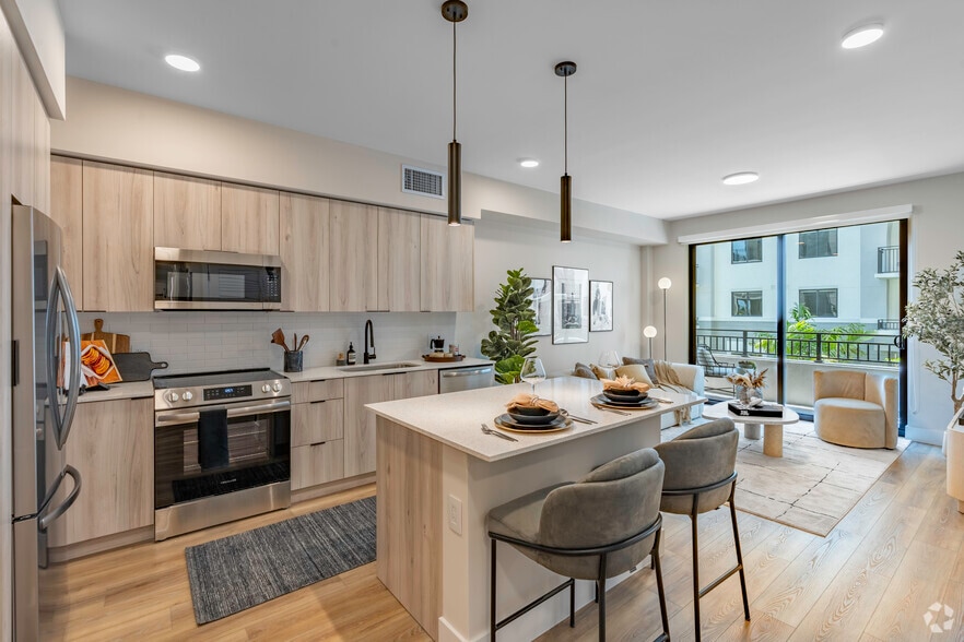 1BR, 1BA - 847SF - Kitchen/Living Room - Atala Apartments
