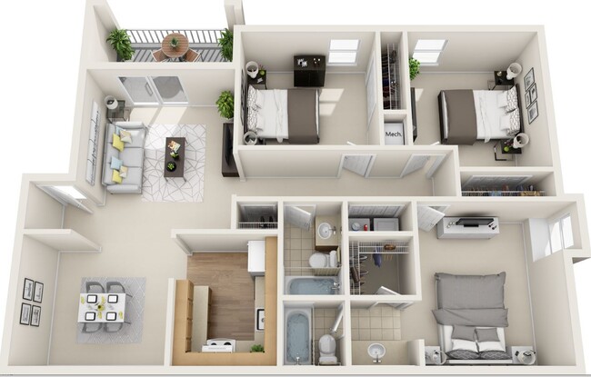 Floorplan - Mill House at East Cobb Apartment Homes