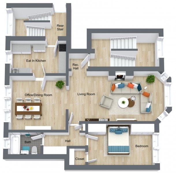 1bd1ba living & dining RM #106 - 612-626 Sheridan Rd