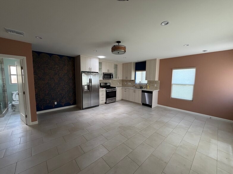 kitchen and living room - 4131 Chevy Chase Dr