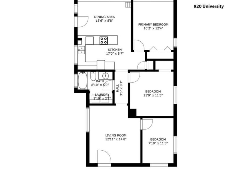 Interior layout. - 920 University Ave