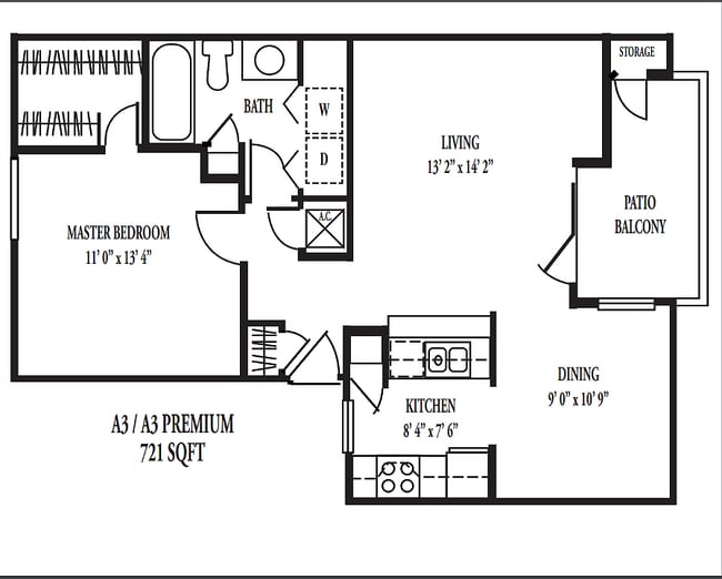 One Bed Room One Bath Premium - Post Oaks Apartments