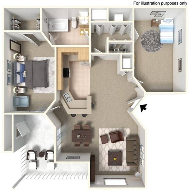 Two Bedroom One Bath - Cypress Cove