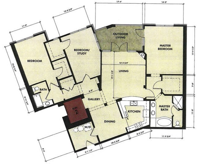 2BR/2BA - The Overlook at Westover Hills