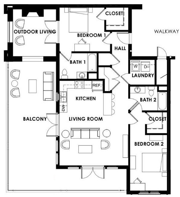 Floorplan - The Balcony Apartments