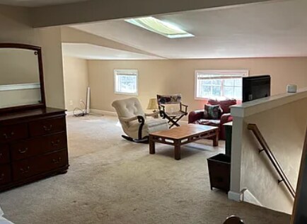 Upstairs area; bedroom, living area, and full bathroom - 207 Edgedale Dr