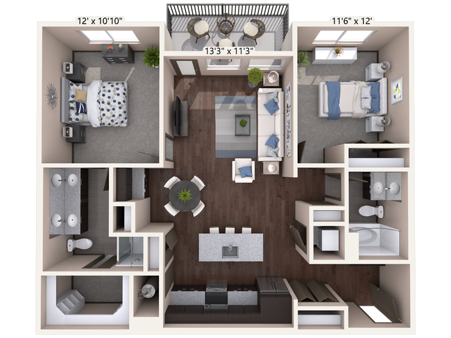 Floorplan - Timnath Trail at Riverbend Apartment Homes
