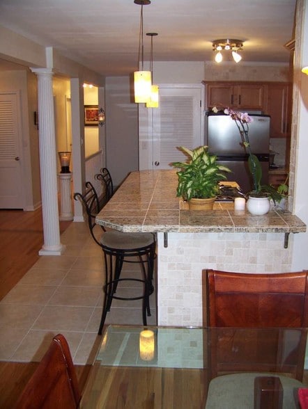 42" bar w/ granite & stone - 24 Forest Hills Dr