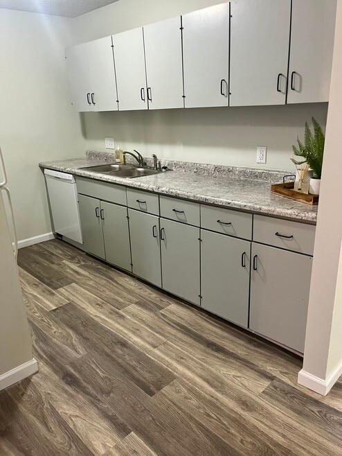 1380 1 Bed 1 Bath Kitchen - River View Apartments