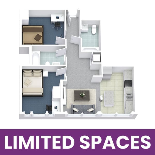 University Lofts 2x2B - Limited Spaces - University Lofts