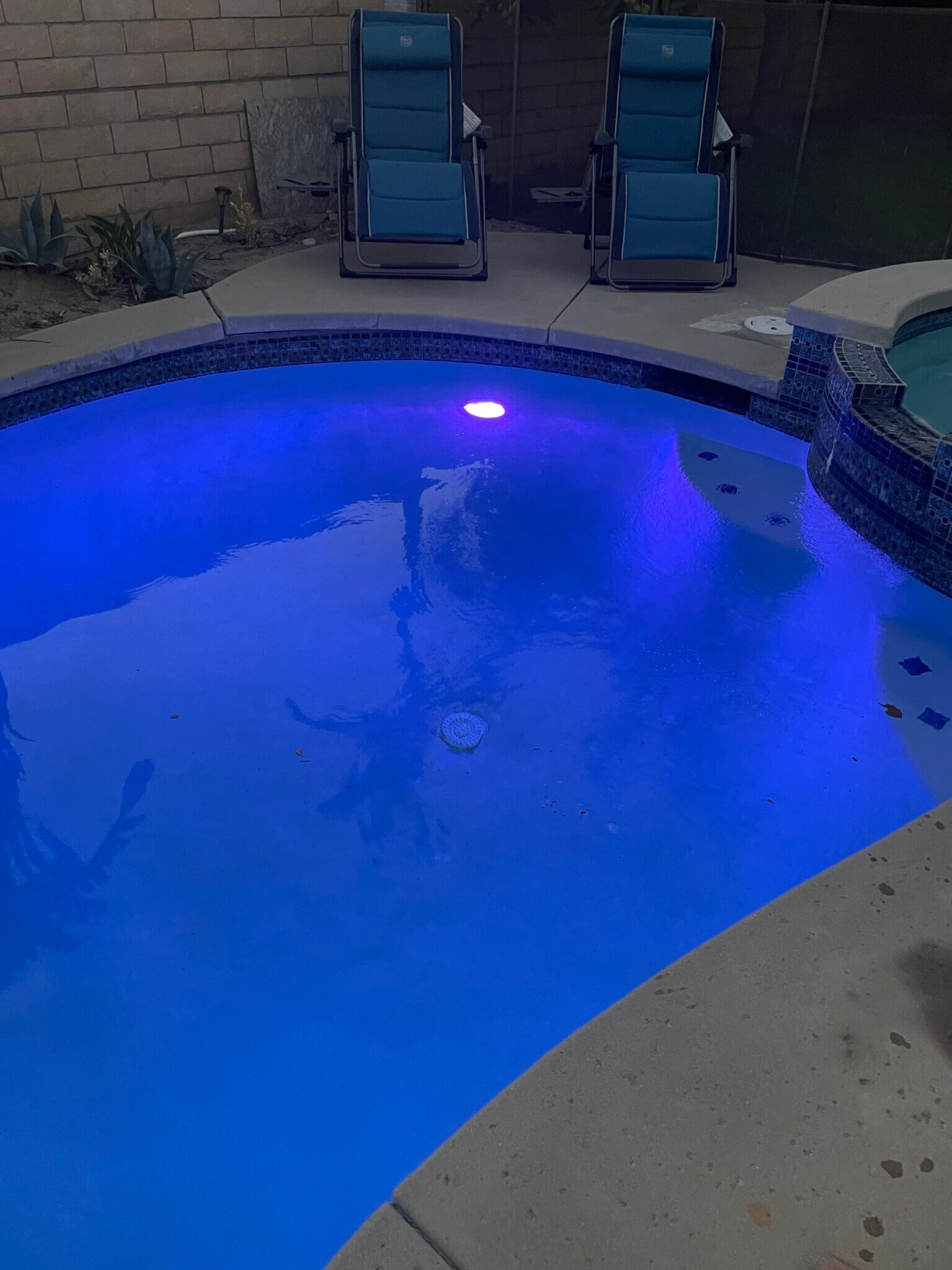 Pool at night - 12376 Tioga Ct