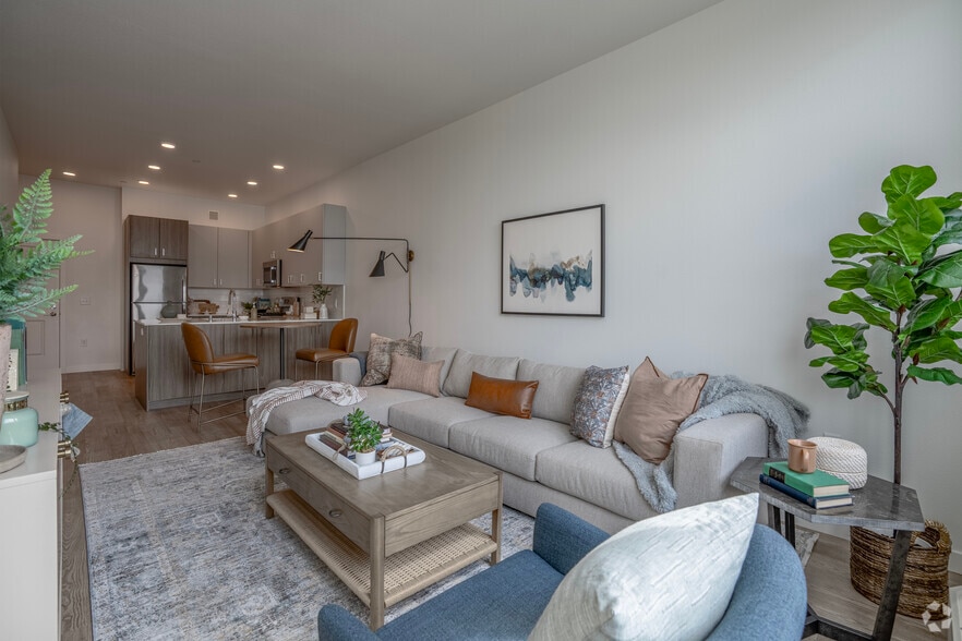 1BR, 1BA - 715SF Living Room - Aeon
