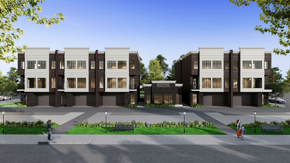 Additional exterior perspective of the townhome community. - 811 Samuels Ave