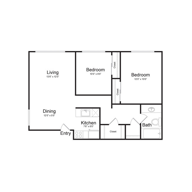 Floorplan - Lake Crest Apartments