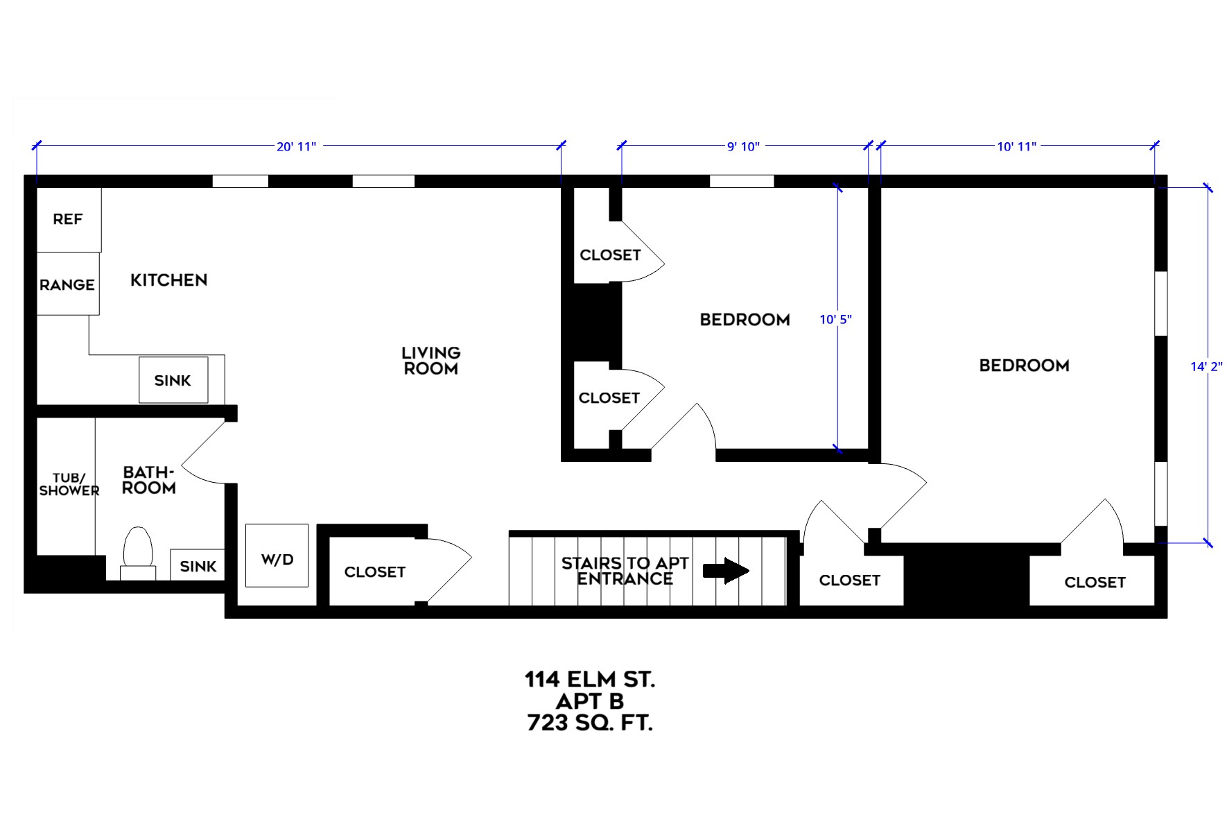 Apartment Layout - 114 Elm St