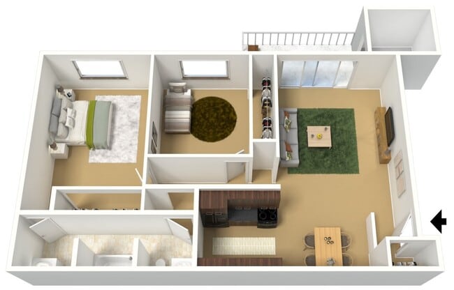Rustic Oaks - 2B1B - 950 Sq Ft - 3D Furnished.jpg - Rustic Oaks