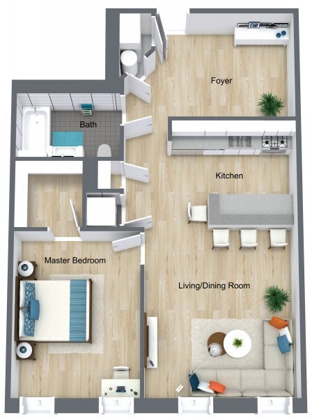 1 Bd Den U8 - 5055 S Dorchester Ave