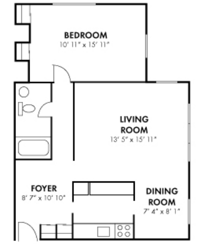 1BR/1BA - Skyline Tower