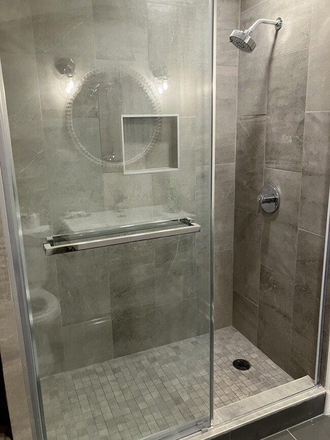 Glass shower door - 633 Glenview Ave