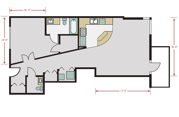 1BR/1.5BA - The Roberson