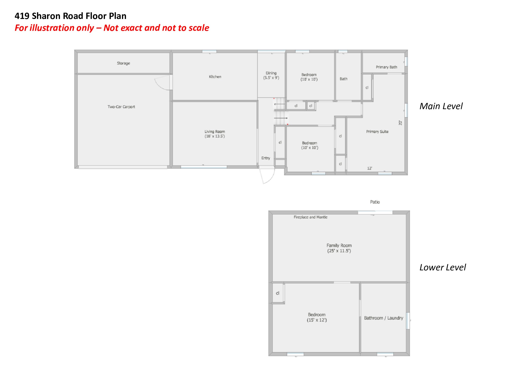 Floor plan. - 419 Sharon Rd