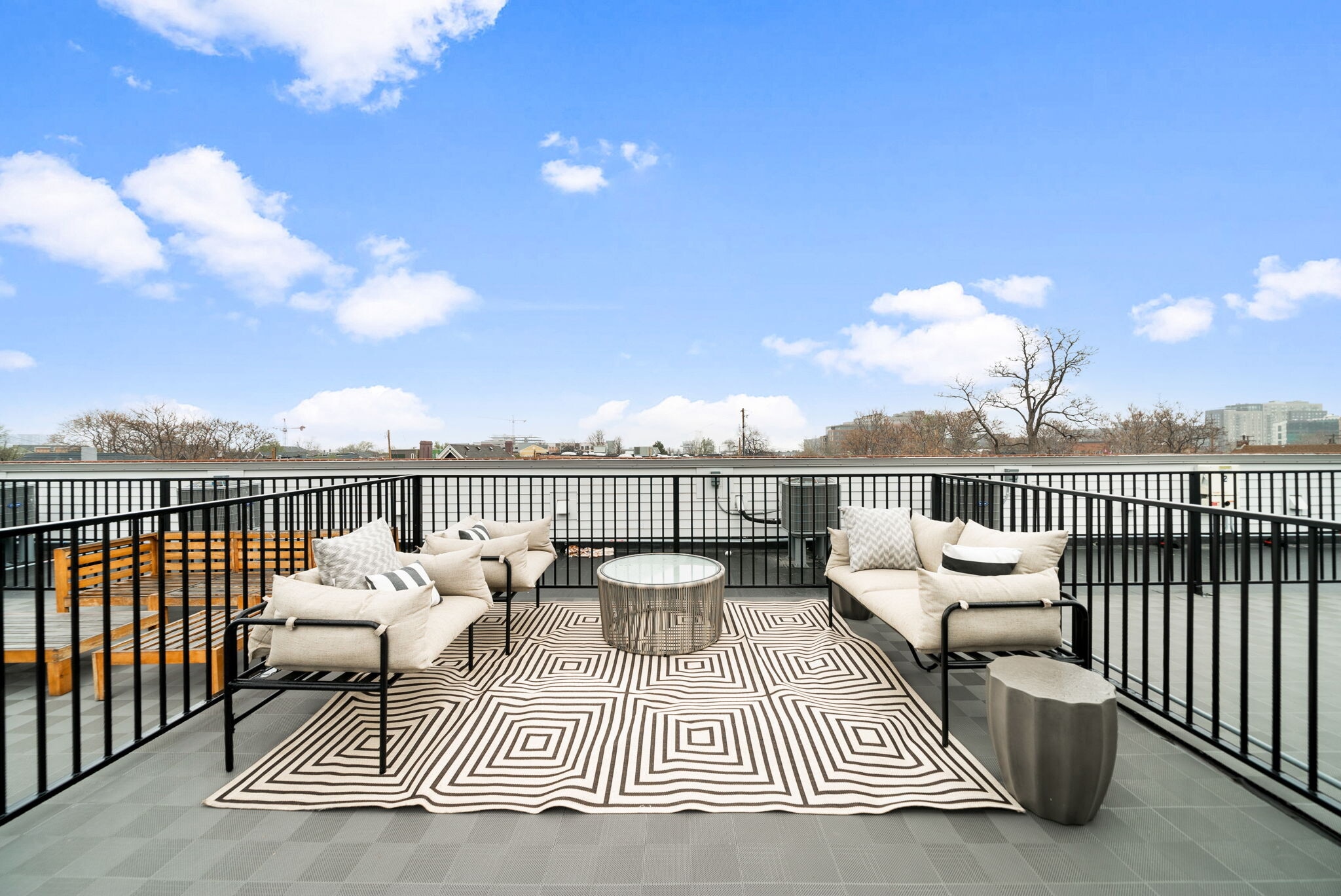 Rooftop deck with solar panels, gas connection, and electrical outlets - 3314 Curtis St