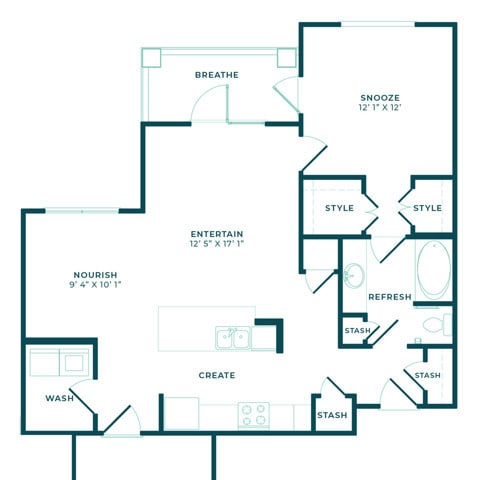 A2 Floor Plan Drawing - The Southern at Santa Rosa Beach
