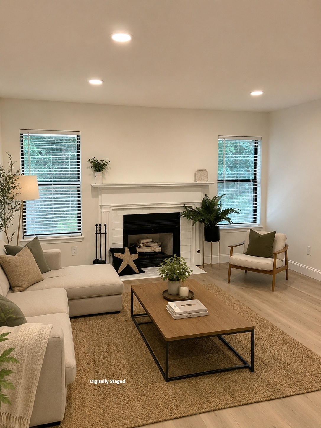Livingroom with hardwood floors and gas fireplace - 2206 Huntingdon Chase