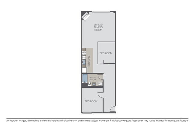 2 Bedroom, 1 Bath - Bennett Lofts