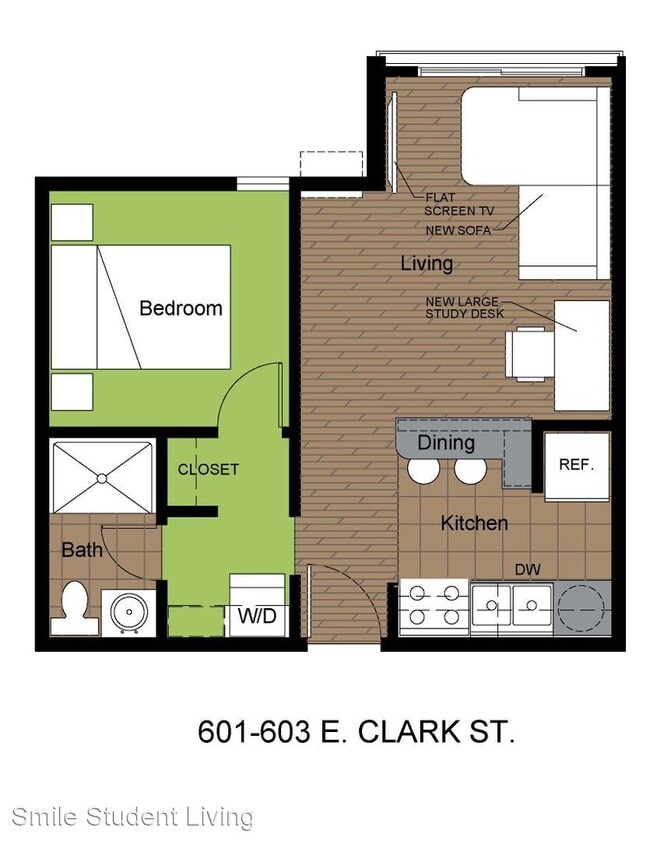 Building Photo - 1 br, 1 bath Room For Rent - 601 E. Clark