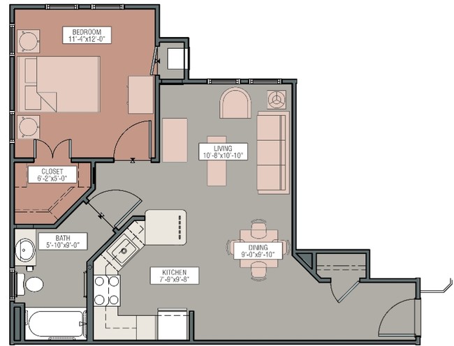 1BR/1BA - Savannah Gardens Senior Residences