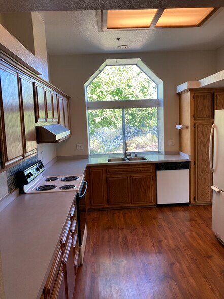 Kitchen with view of canyon below - 2596 Black Walnut Rd