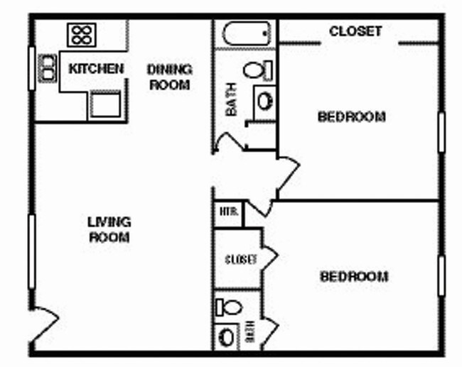 Two Bedroom, One-and-a-Half Bath - Manchester Park Apartments