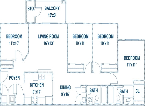 4BR/2BA - Village Crossing