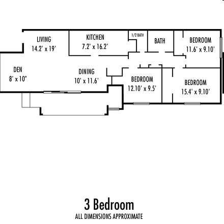 3BR/1.5BA - Cherry Arms