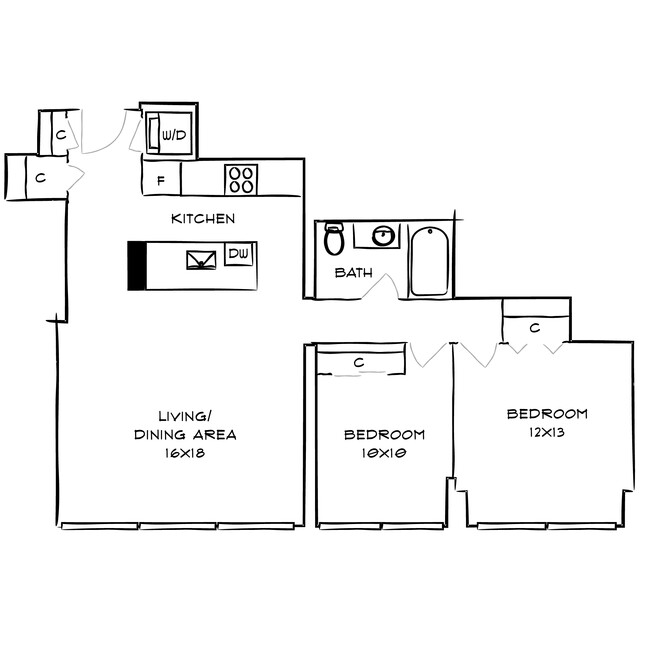 Floorplan - Park Towne Place Apartments