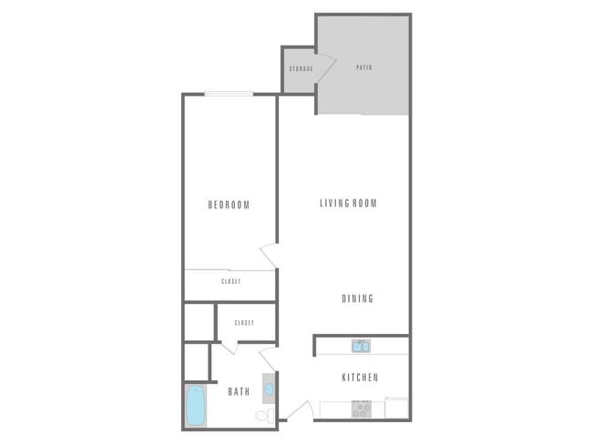 1 Bedroom 1 Bathroom 600SF - Villas at Desert Pointe