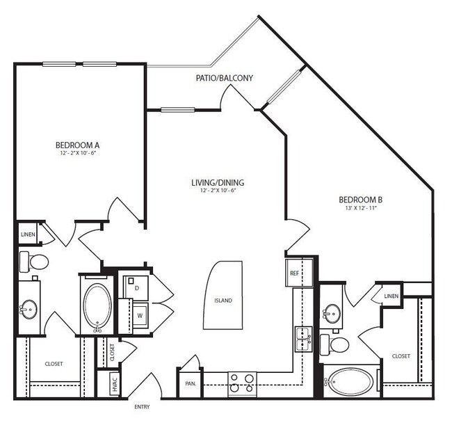 Landmark On Lovers - B1-3 - 2 Beds - 2 Baths - 1018 Sq. ft. - Landmark On Lovers