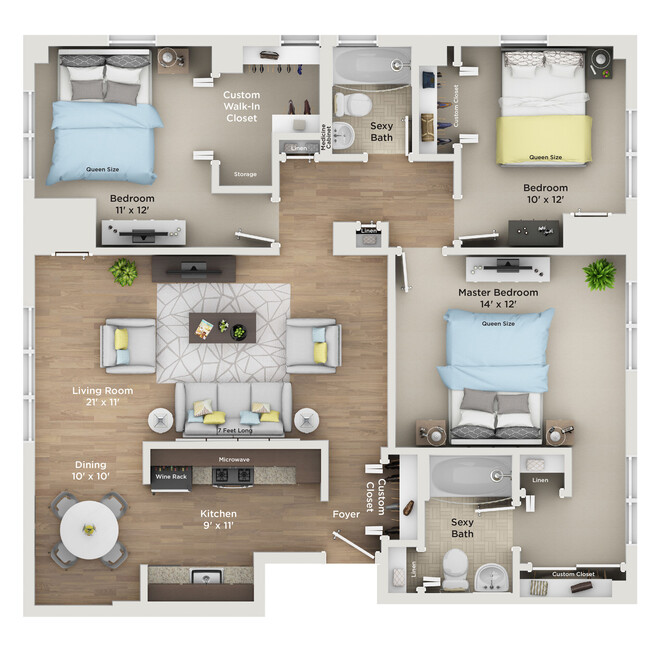 Floorplan - Plaza Club City Apartments