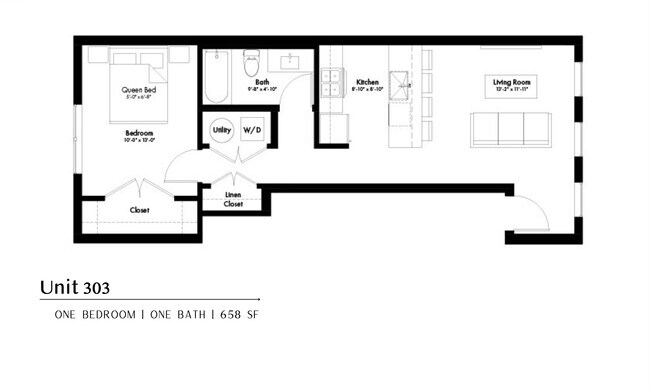 Apartment 303 Floor Plan - The Clermont