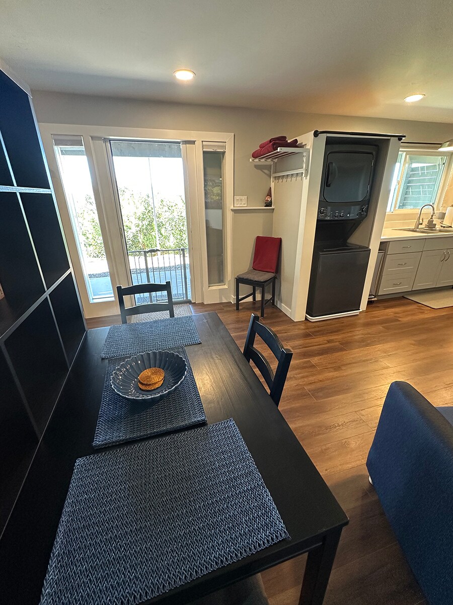 Dining table seats four. - 7079 Engineers Rd