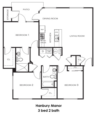 3BR/2BA - Hanbury Manor