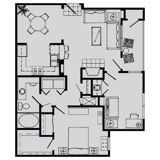 Floorplan - SaddleBrook Apartments