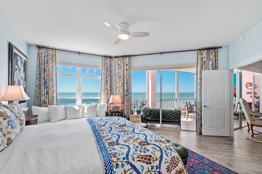 opens onto lanai, writing desk with view of water - 253 Barefoot Beach Blvd