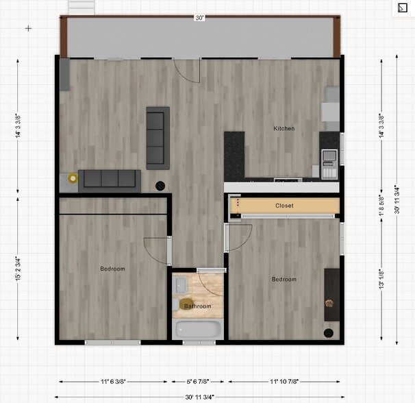 2nd Story Floor Plan w/ Porch Balcony - 16651 Bartlett Ln