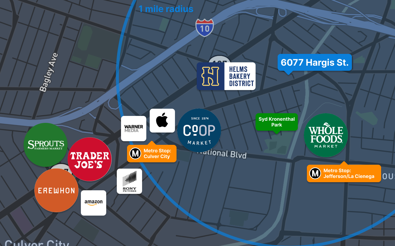 Easy access to grocery stores, public spaces, shops, and entertainment - 6077 Hargis St