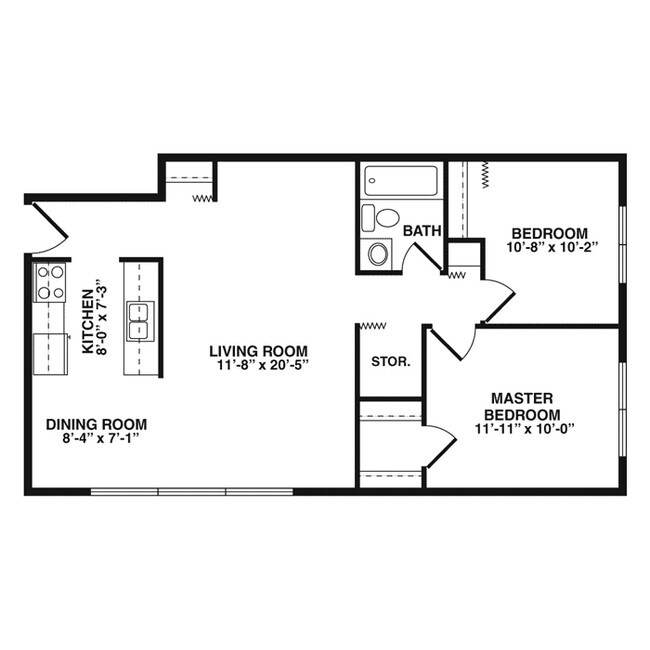 2BR/1BA - Sahlman Townhouses West