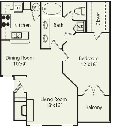 1BR/1BA - The Carlton